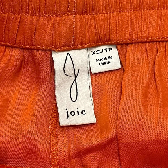 Joie Wide Leg elastic waist drawstring pants orange 16232 - Picture 10 of 11